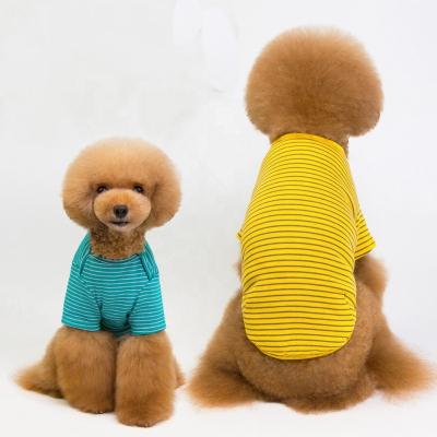 China New Viable Wholesale Pet Clothes Stylish Striped Shirt Pajamas T-shirt Pet Clothing Dog Clothes for sale