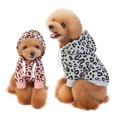 China New Design Pet Clothes Sustainable Fashion Leopard Print Hooded Big Dogs Clothes Wholesale for sale