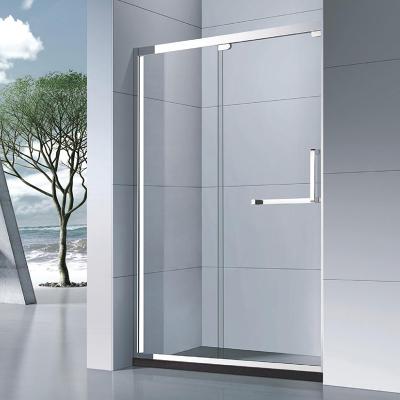 China Modern Hotel Bathroom Customized 10mm Frameless Tempered Glass Double Sliding Shower Door for sale