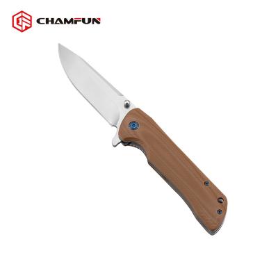 China Popular High Quality Thumb Button Stainless Steel 7CR17 Blade Backing Pocket Knife for sale