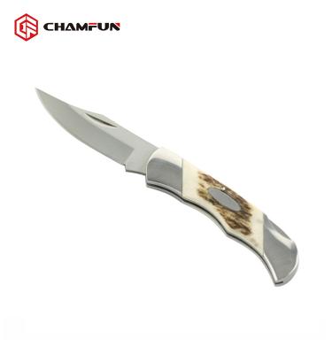 China Outdoor multifunctional knife; promoting; gift ; hunt ; stainless steel blade bone handle folding camping pocket knife for sale