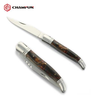 China Best folding knife resin handle folding pocket laguiole knife for sale