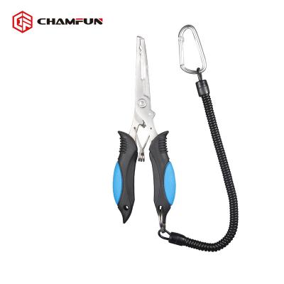 China Fishing Fishing Needle Nose Pliers Cut Fishing Line Fishing Multitool Pliers with Sheath and Telescopic Lanyard for sale