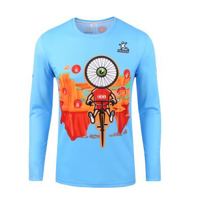 China DONEN Anti-Shrink 100% Polyester Customized Sublimation Long Sleeves Quick Breathable T Shirt Men T-shirt for sale