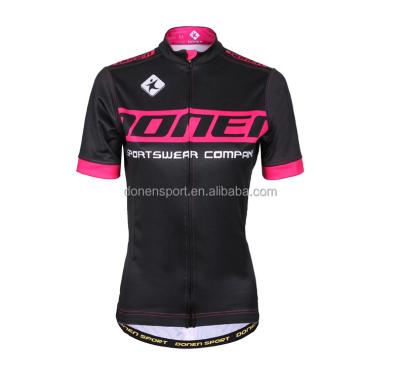 China Donen 2017 Antibacterial Specialized Wholesale Sublimated Women Cycling To Wear Cycling Set Black for sale