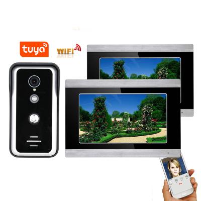 China Metal Tuya 4 Wire Visual Intercom Wifi Door Phone System Home Video Intercom With 7 Inch Touch Screen Display AHD 1080P Ring Doorbell for sale