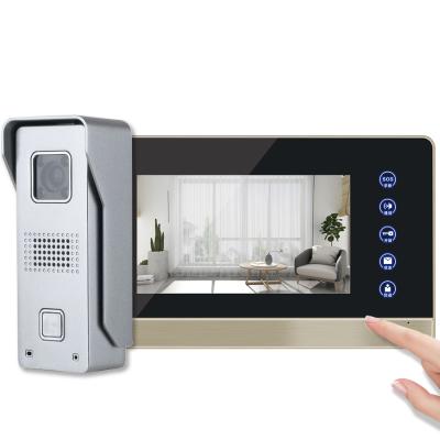 China Metal Intercom Door Bells 7 Inch Camera Doorbells Built-in Two Way Audio Phone HD Visual White TFT Night Vision TFT LCD Display for sale