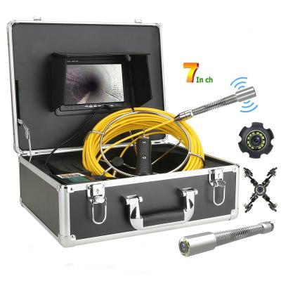 China NIGHT VISION 7 Inch Auto Sewer Pipeline Drain 30M 1000TVL HD LCD Video Camera Balance Endoscope Pipe Inspection Camera Industrial for sale