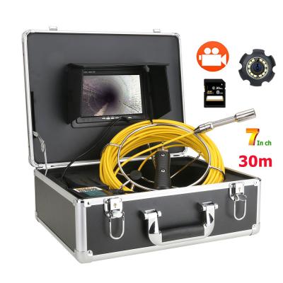 China NIGHT VISION 7 Inch 30M 1000TVL HD LCD Video Camera 22mm Lens 22mm DVR IP68 Drain Sewer Pipe Endoscope Industrial Pipe Inspection Camera for sale