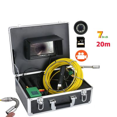 China NIGHT VISION 7 Inch DVR 17mm Pipe Inspection Video Camera 20M IP68 Drain Sewer Inspection Camera System Waterproof Endoscope Pipe for sale