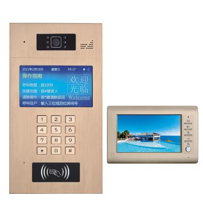 China 7 Inch Waterproof/Waterproof Multi Video Door Phone Ring Doorbell Camera Building Intercom System Access Control Cat 5 Apartments System for sale