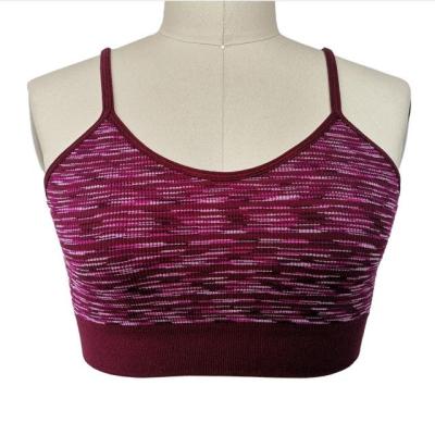 China Breathable Fitness Wear Special Color Chat Ladies Soft Suit Cropped Tank Top With Removable Pads Top And Seamless Bikini Set for sale