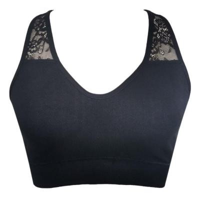 China Breathable Soft Breathable Seamless Daily Wear Radio Seamless Removable Y-Shape Decoration Lace Bra Women Top for sale