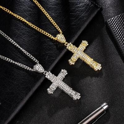 China Hiphop Sell Men's Diamond Cross Necklace Jesus Pendant Wholesale for sale