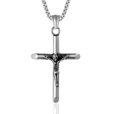 China Christian Jewelry Cross Pendant Jesus Religious Right of Faith Charm Stainless Steel Necklace RELIGIOUS WOMEN Unisex F4U-N04005 Big Gift for sale