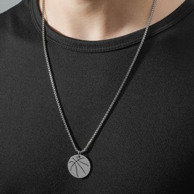 China Trendy Cavity Soft Titanium Steel Pendant Titanium Men's Necklace Basketball Jewelry Accessories for sale