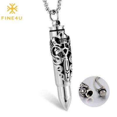 China FASHIONABLE Titanium Steel Stainless Steel Pendant Men's Hip Hop Hop Necklace Bullet Head Custom for sale