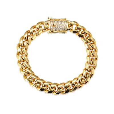 China Popular Cuban Chain Bracelet Gold Plated Mens Bracelets 2018 for sale