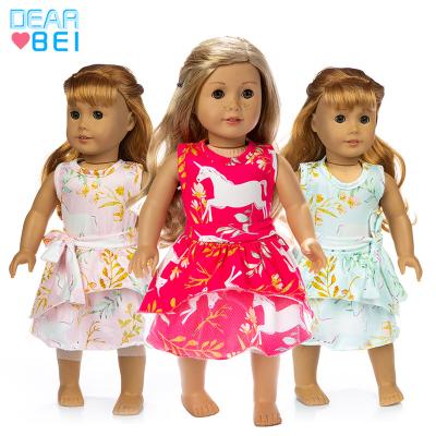 China 18inch dolls& 43cm baby dolls new floral dress doll clothes wear for 18 inch baby doll, sleeveless doll clothes dress, buyers welcome doll accessories in stock for sale