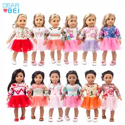 China 18 Inch Cute America Girl Doll Clothes, Sample Customization Fashion Tulle Skirt Girl Dress Clothes Doll Clothes for sale