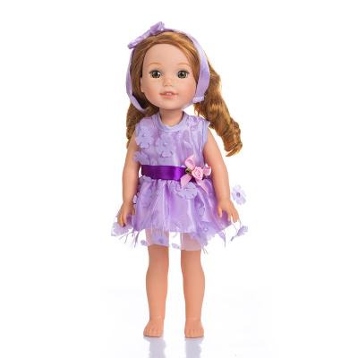 China 18inch dolls& 43cm baby Dearbei dolls 14.5 inch purple rose skirt doll clothes play princess Dress Suit, factory direct sales doll dress for sale