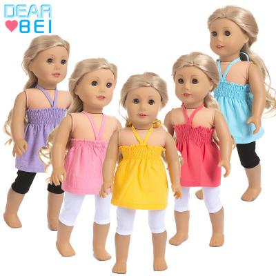 China 18inch dolls& New 18-Inch Girl Baby Dolls 43cm American Doll Dress Strap American Girl Halter Top Custom American Dress Fashion, Doll Clothes Set for sale