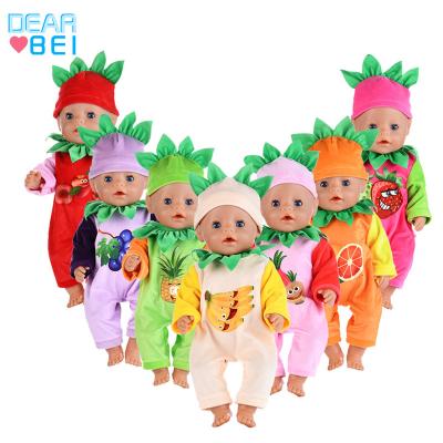 China 18inch dolls& 43cm baby dolls cartoon fruit set creative american girl doll clothes kids simulation doll costume custom and wholesale doll clothes for sale