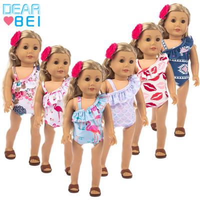 China 18inch dolls& 43cm Baby Dolls Printed Model American Girl Doll Swimming Clothes, Bikini One Piece Doll Clothes 18 Inch, Baby Doll Clothes for sale