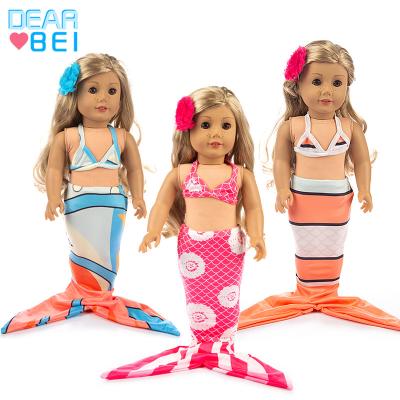 China 18inch dolls& Custom 43cm Big Baby Dolls Fishtail - Mermaid Swimsuit Four-Piece Set 18-Inch American Girl Doll Clothes Bikini Set for sale