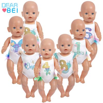 China 18inch dolls& 43cm Baby Dolls Customized Baby - Doll Clothes 40cm-43cm Reborn Baby - Doll Clothes Doll Short Number Rompers Elastic Low Shirt Romper for sale