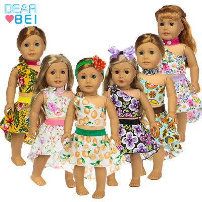 China 18inch dolls& 43cm baby dolls shoulder print baby - doll set clothes, reborn baby - doll clothes, lovely fashion 18 inch doll clothes for sale