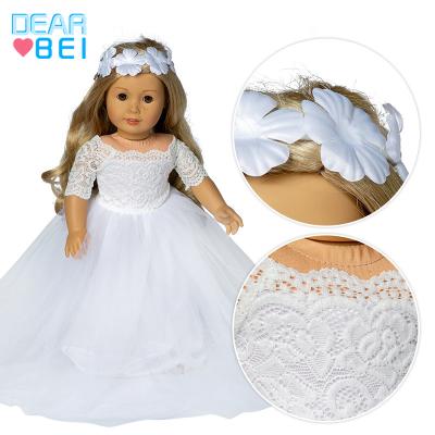 China 18inch dolls& New 43cm Elegant Baby Dolls White Gauze Wedding Dress Customized Doll Clothes, Various Styles Doll Baby Clothes Dress for sale