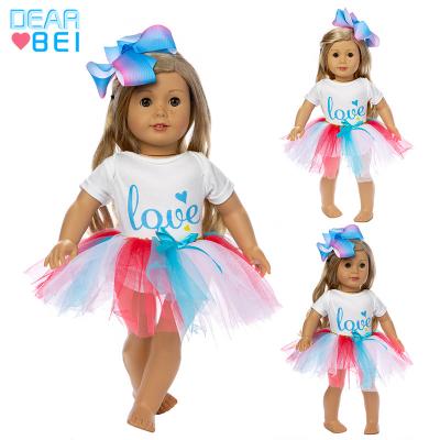 China 18inch dolls& 43cm Baby Dolls Kids Cotton Baby Lovely - Doll Tutu Dress, Dolls Clothes, 18 Inch Cute Baby - Doll Dress with Headwear for sale