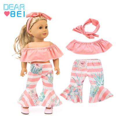 China 18inch dolls& 43cm Baby Dolls Girl Pink Heart 18 Inch Doll Three Piece Clothes, Custom Baby & Doll Clothes, 18 Inch Doll Dress Suit for sale