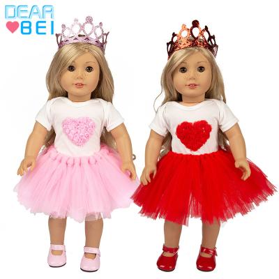 China 18inch dolls& 43cm Baby Dolls Crown + Tutu Dress +White T-Shirt+Shoes Four-piece Set Welcomed 18 African Buyers Wholesale In Doll Clothes for sale