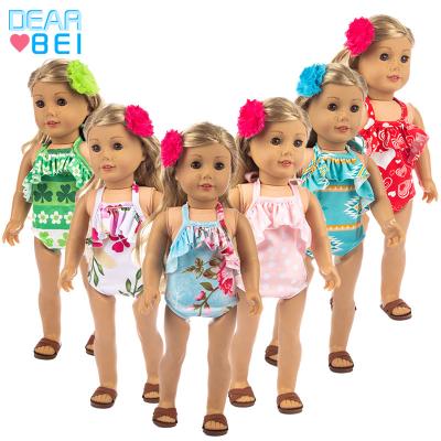 China 18inch dolls& 43cm Baby Dolls Neck Strap Multi Style Printed Hanging Swimsuit 18 Inch American Girl Doll Clothes, Bikini Accessories Doll Clothes Set for sale