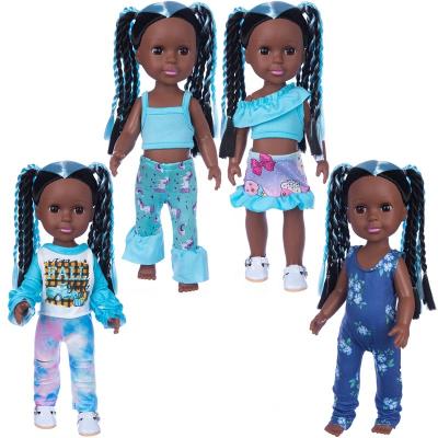 China Changeable Clothing Blue Weave Braids 14 Inch Black African Baby Doll - Doll For Kid for sale