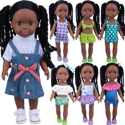 China Hot Selling Changeable Dressing Fashion Toy Christmas Gift Braid Hair 14inch Black Girl Doll for sale