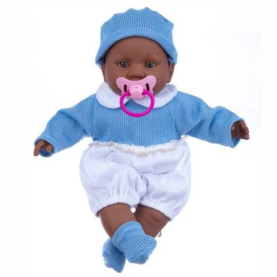 China New Launch Lovely Changeable Soft Cotton 16 Inch Black Clothing Baby Doll for sale