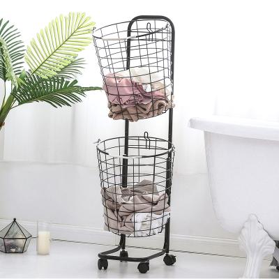 China Superior Modern Dirty Clothes Organizer Sophisticated DSH Factory Supply Laundry Basket Metal Detachable Rolling Laundry Basket for sale