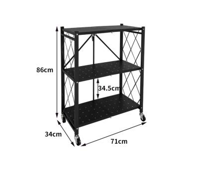 China Hot-Selling Storage Folding Shelf DSH Unique Design 3 Layers Heavy Duty Durable Folding Shelf Rack for sale