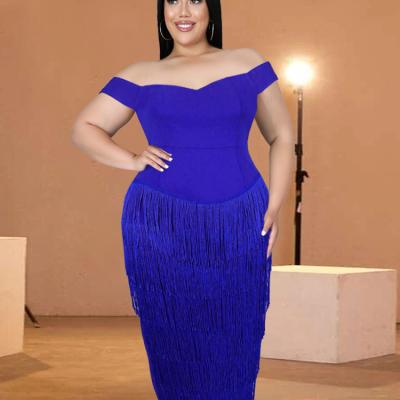 China Viable Off The Shoulder Sleeveless Plus Size 4XL Dresses Long Elegant Bodycon Cocktail Party Birthday Dress for sale