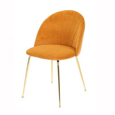 China Wholesale Design Nordic Modern Luxury Furniture Velvet Sky Dining Room Sets Dining Chairs Dining Chairs With Metal Legs Gold for sale