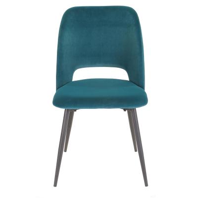 China Velvet+metal PF Side Dining Sets Chair Metal Kitchen Blue Velvet Dining Chairs for sale