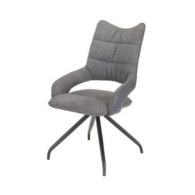 China Wholesale Modern Revolving Upholstered Living Room Set, Fabric Seat Metal Leg Office Dining Chair, Gray for sale