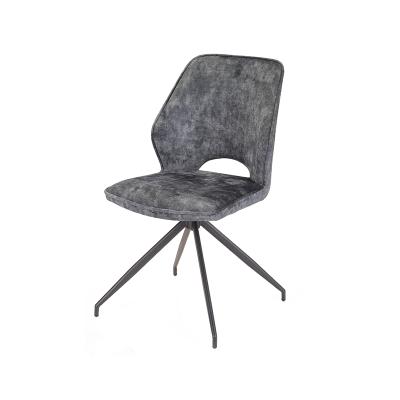 China Latest Design Metal Legs Micro Spinning Fabric Dining Chairs for sale