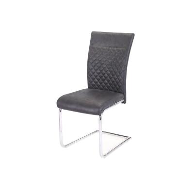 China Customized Industrial Style Restaurant Dining Chair With Black PU Leather For Living Room Furniture for sale