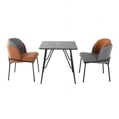 China (Size) Chair Set Modern Design Metal Dining Set Adjustable Table Frame Chair for sale