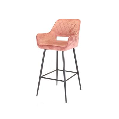 China Modern Nordic Modern Furniture Velvet Cover Metal Legs Customized Dining Chairs Bar Stool for sale