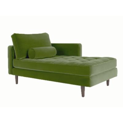 China Removable Living Room Furniture Fashion Cover Design Green Luxury Fabric Velvet Velvet Tufted Leisure Long Sofa Bed Modern Chaise for sale